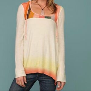 Free People Rainbow Crochet Hoodie